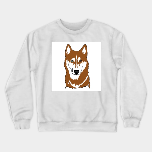 Red and white husky with wall eyes Crewneck Sweatshirt by Noamdelf06